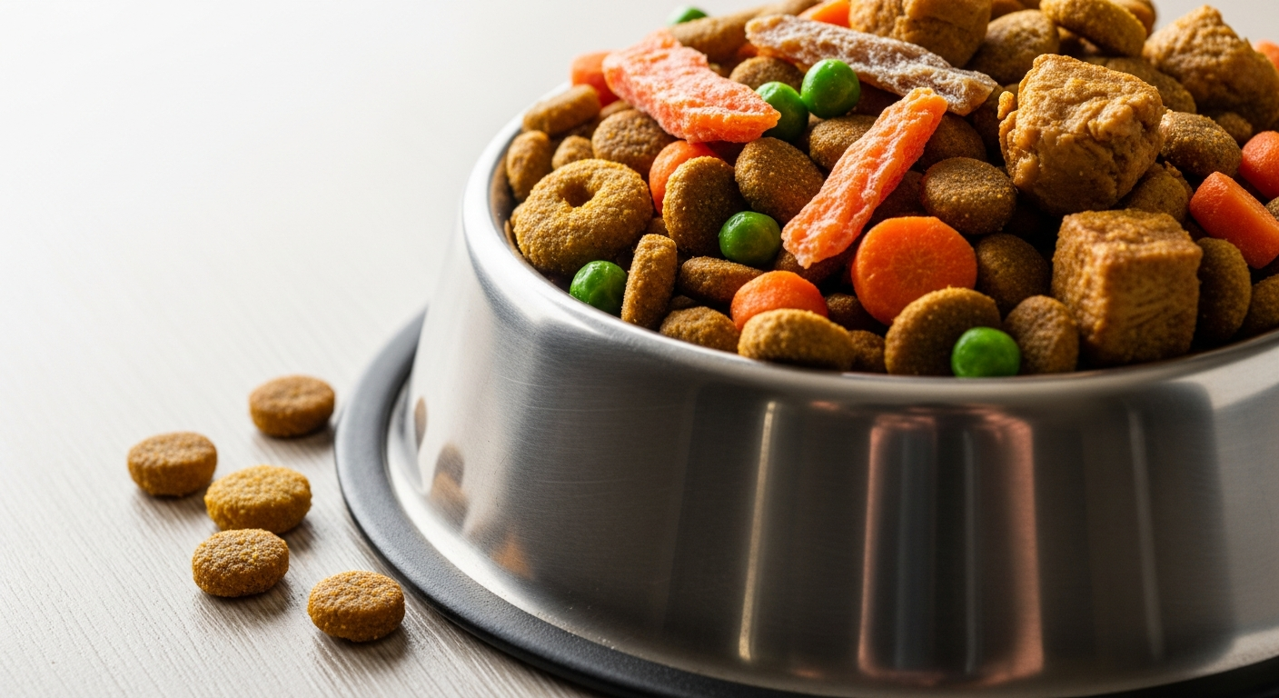 Croquettes de qualité dans une gamelle pour chien